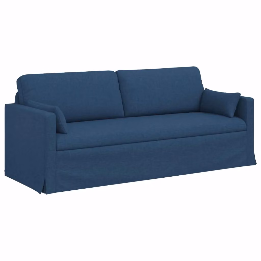 Divano vidaXL in tessuto blu con struttura in metallo e imbottitura in schiuma, L: 198 cm, P: 78 cm, H: 80 cm – 2