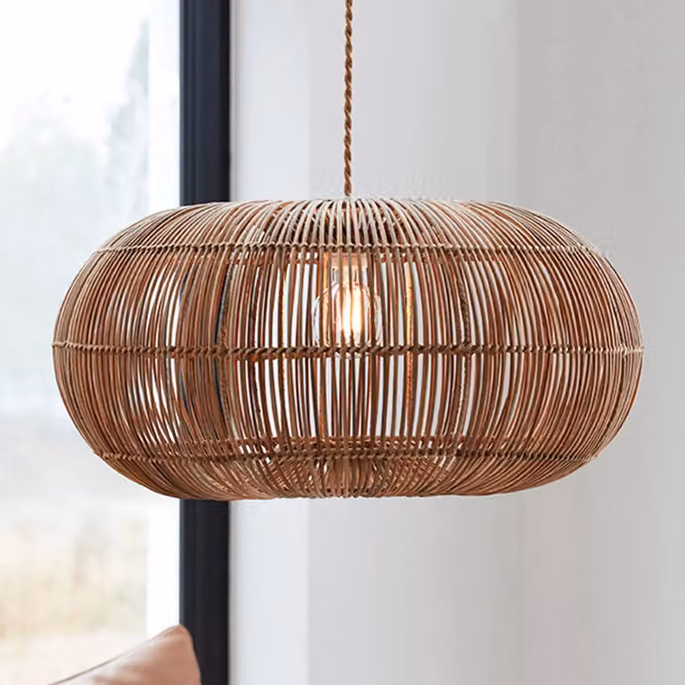 PR Home Lampada a sospensione Zuri, dimmerabile, Legno chiaro, Soggiorno / Sala da pranzo, Legno, Lampada a sospensione