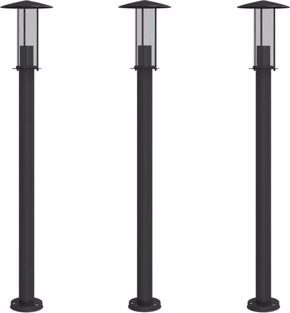 Set di 3 lampade da terra per esterni nere in acciaio inox e plastica, altezza: 100 cm, modello CFW7018308 – 1