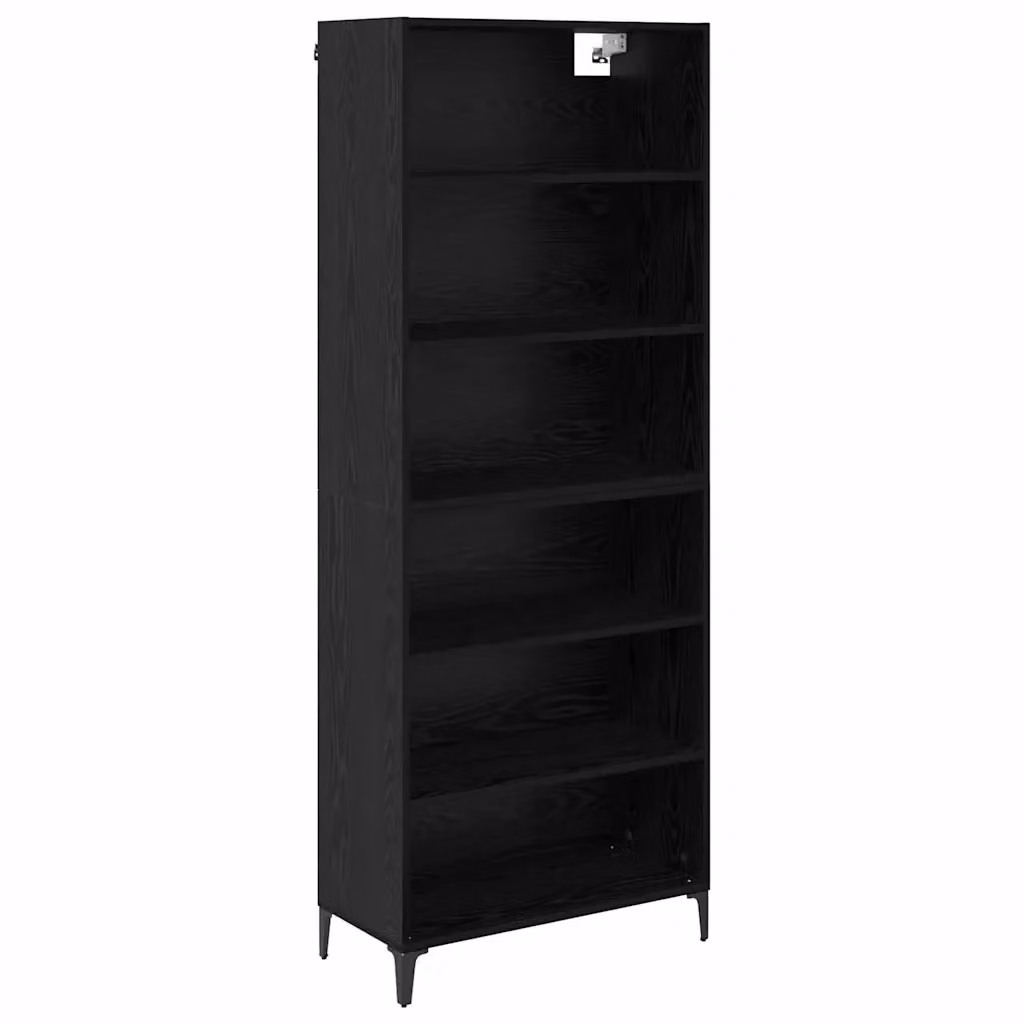 Credenza moderna vidaXL in rovere e nero, L 69,5 x P 34 x H 180 cm – 2