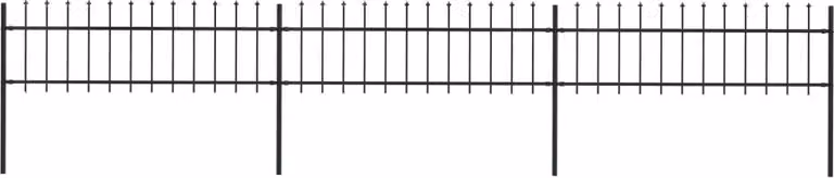 Recinzione da Giardino con Punta a Lancia in Acciaio 537x60 cm Nero