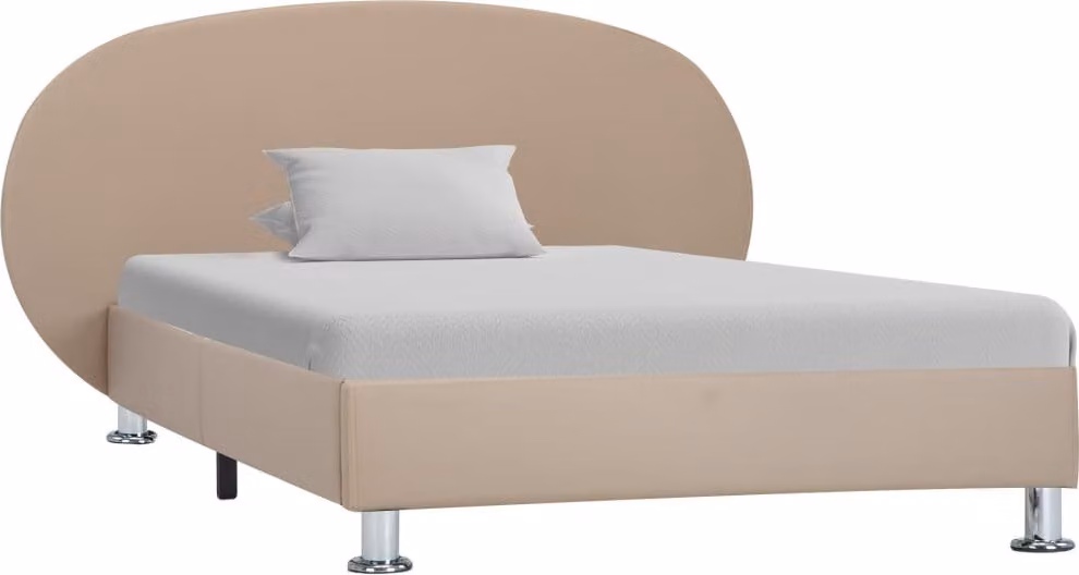 The Living Store Struttura letto in ecopelle marrone cappuccino 100x200 cm
