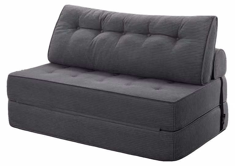 Divano letto a scomparsa, design versatile, stile moderno, grigio