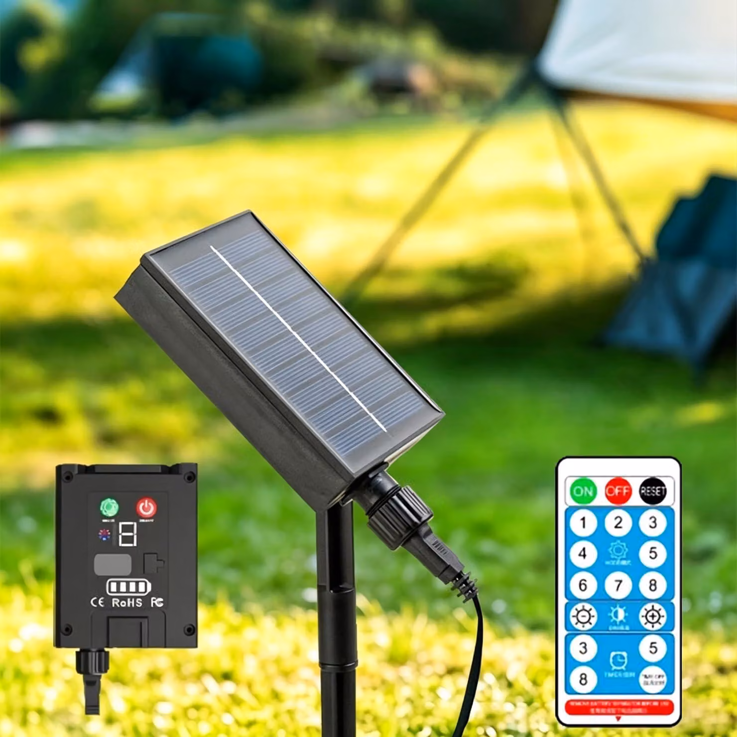 Kit di controllo solare da 1200 mAh, 3,7 V, grado di protezione IP65, con telecomando