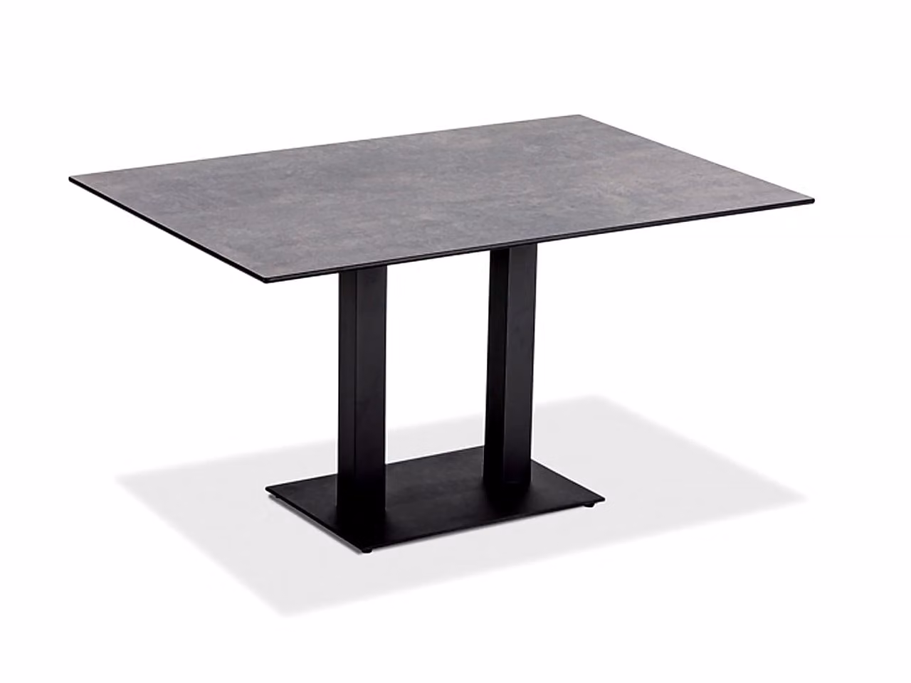 Niehoff - Tavolino da bistrot rettangolare - Teak riciclato, acciaio antracite, 120 x 81 cm