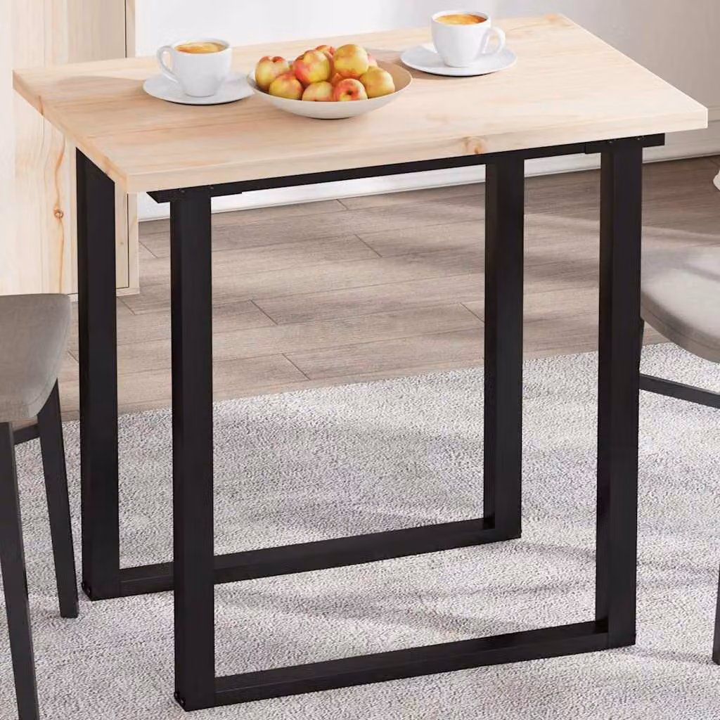 Piano per tavolo rettangolare vidaXL in legno massello di pino marrone, L: 80 cm, P: 50 cm, H: 2,5 cm