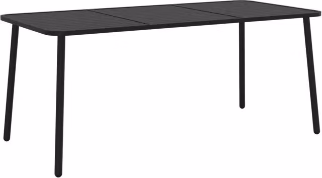 Tavolo da giardino rettangolare moderno in acciaio antracite L: 80 cm, P: 165 cm, H: 71 cm