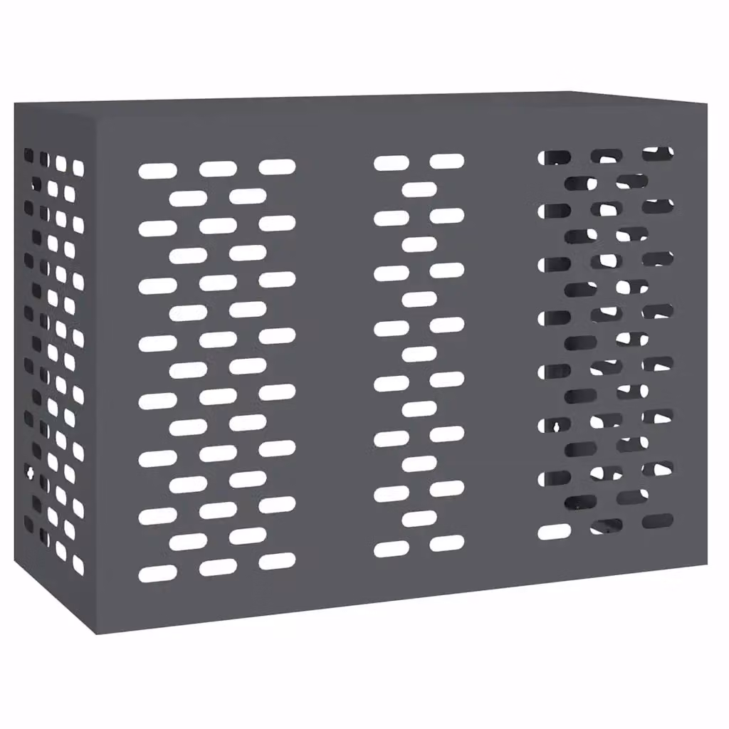 Copertura per condizionatore d'aria vidaXL in acciaio, colore antracite, L 110 x P 50 x H 80 cm – 2