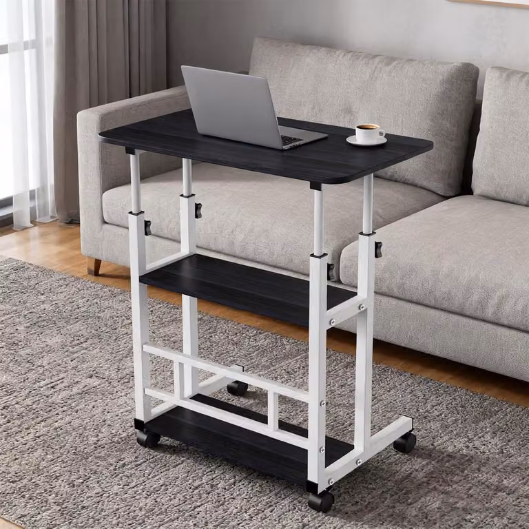 Scrivania da gaming, regolabile in altezza elettricamente, dimensioni 60 x 40 x 90 cm, colore nero e bianco