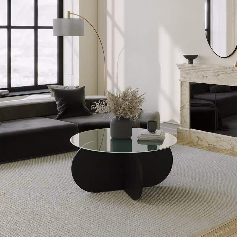 Skye Decor, Bubble - Black, tavolini, nero, vetro, 75 x 35 x 75 cm