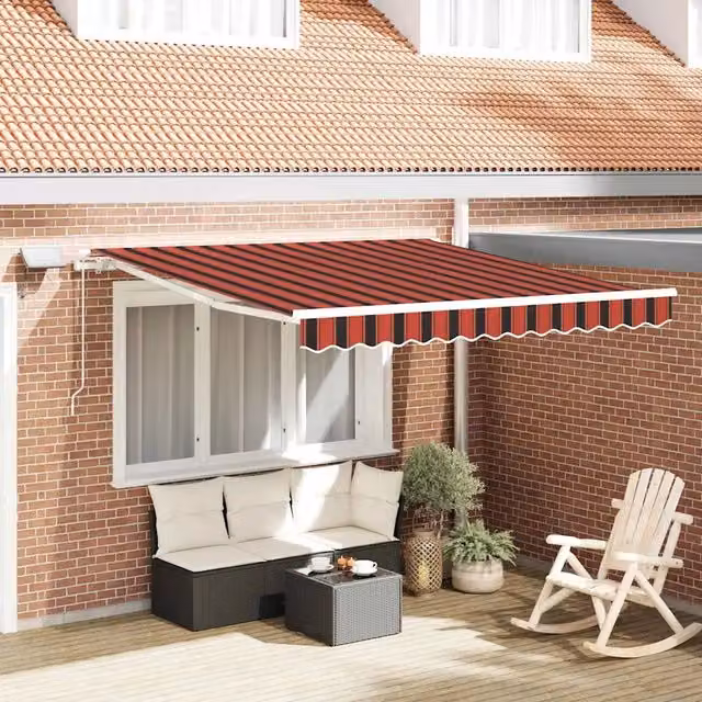 Tenda retrattile arancione e marrone 300 x 250 cm 3329938