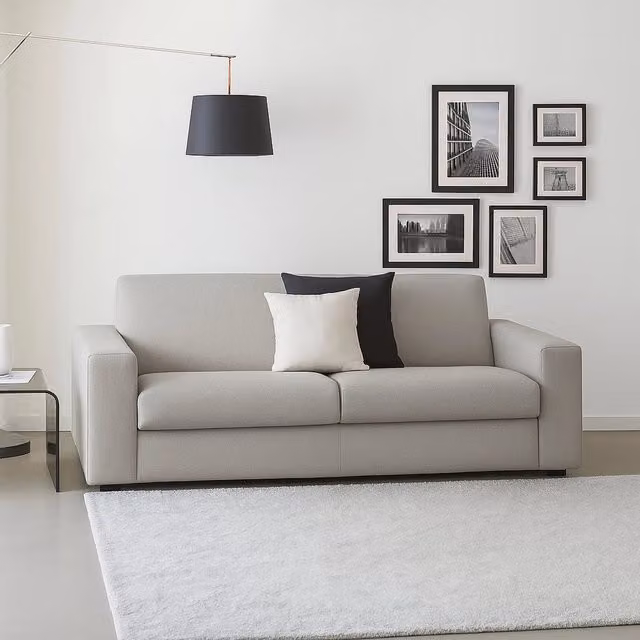 Divano a 2 posti Azzurrite TALAMO ITALIA, Sofà moderno in tessuto Grigio per soggiorno, L: 180 cm, P: 45 cm, H: 95 cm – 1
