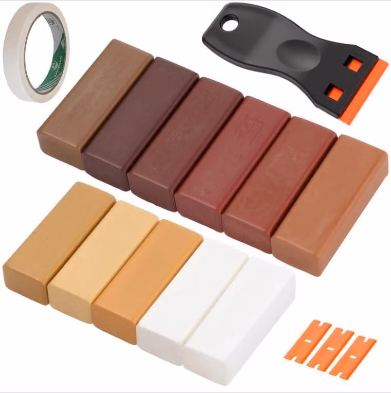 Solidchoice - Kit di riparazione per laminato con 11 colori, ideale per pavimenti e mobili