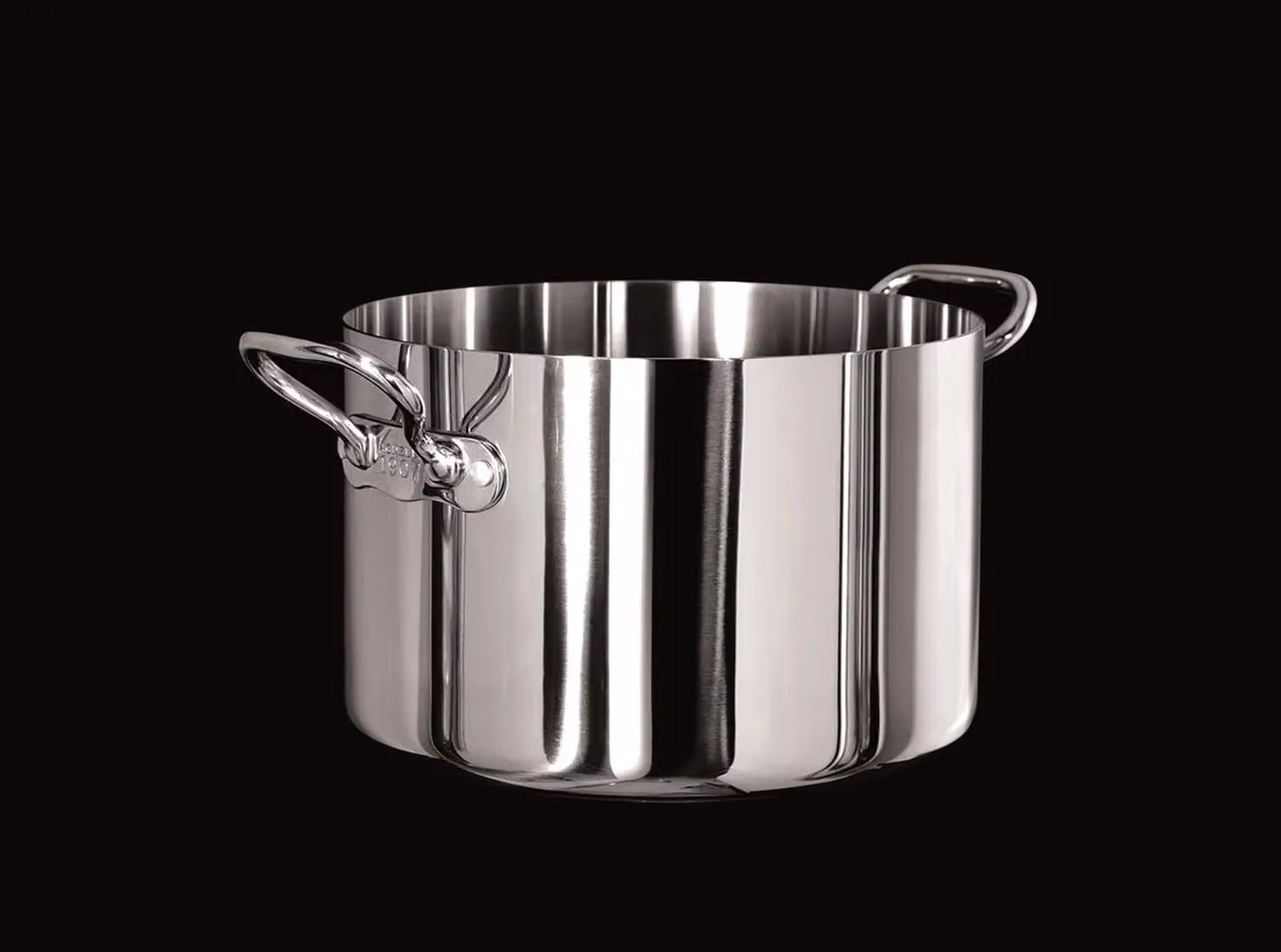 Casseruola Alta Alu-inox 1907 3ply lucido,per induzione con due maniglie, diam. 36cm