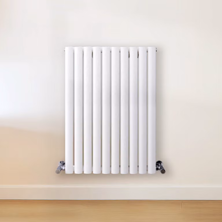Radiatore Orizzontale Doppio di Design Bianco 800x590mm 890W Termosifone Arredo - Revive