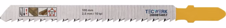 Foglia dentata Lunghezza totale 100 mm Passo dei denti 2,5 mm Spessore 1,27 mm HCS