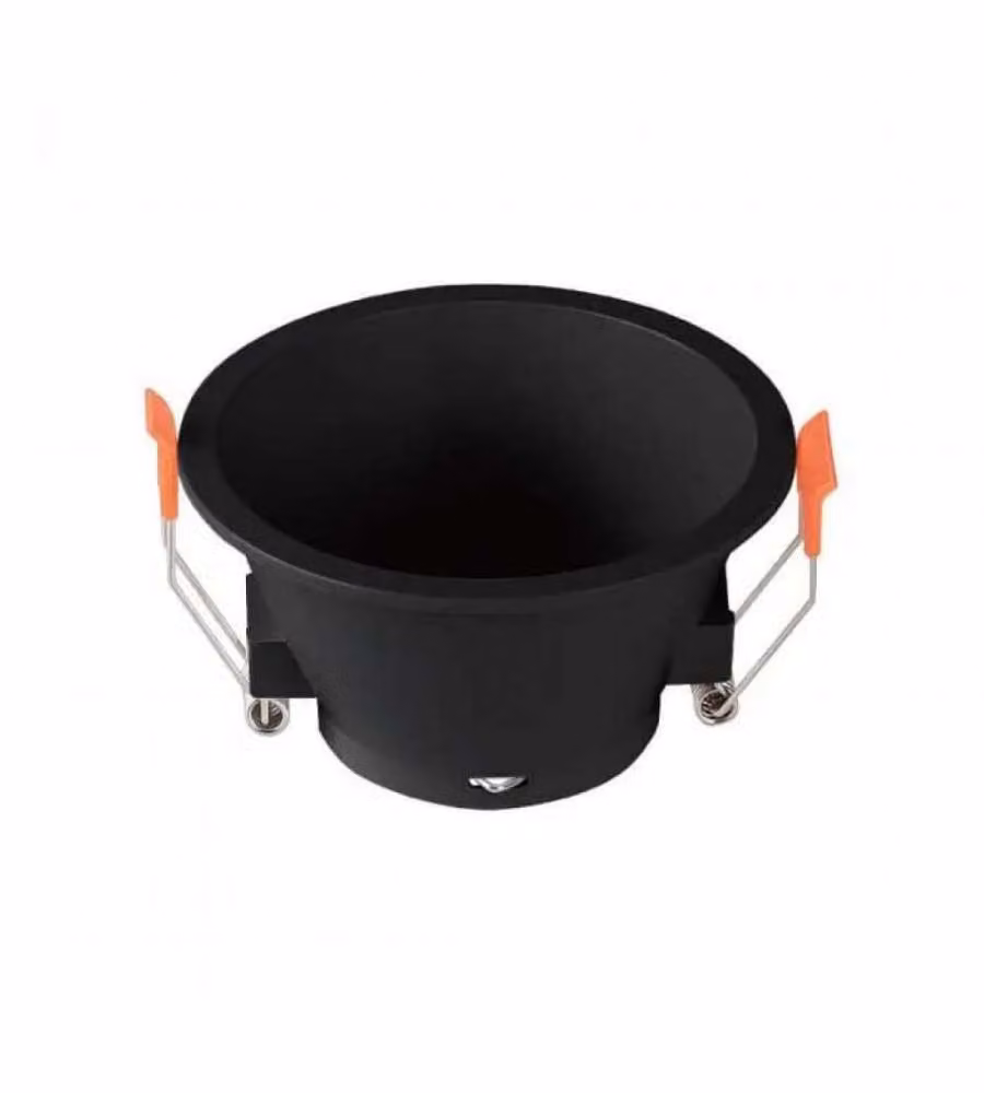 Portafaretto LED da Incasso Rotondo GU10 con Sezione Rotonda Colore Nero