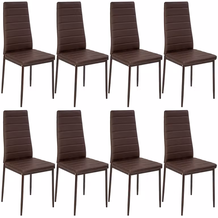 Sedie da sala da pranzo moderne TecTake GmbH in pelle sintetica beige e marrone