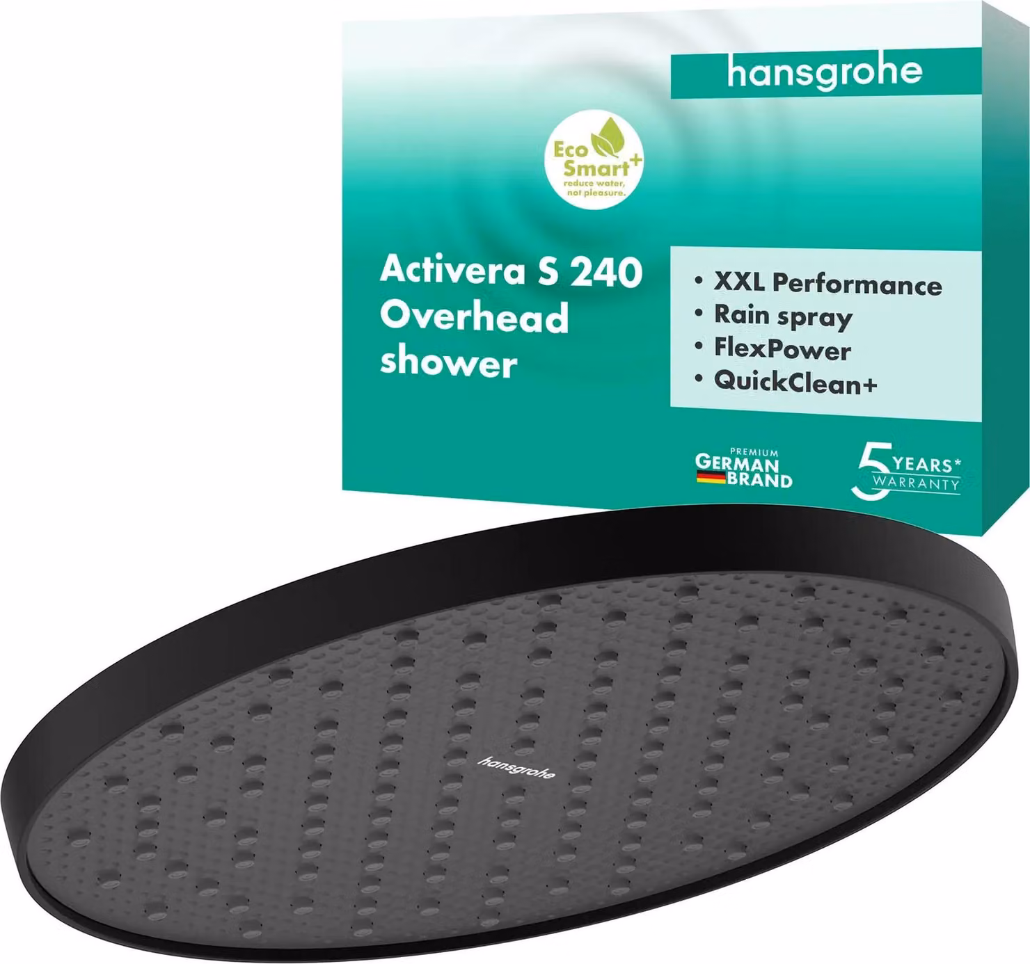 Doccia fissa Activera S 240 1jet EcoSmart+ di hansgrohe, nero opaco, 1 pz.