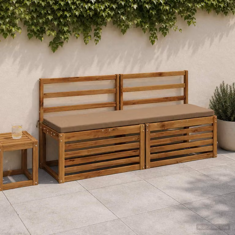 Set di 2 cuscini per panchina vidaXL SOEST in poliestere beige, forma rettangolare con imbottitura in schiuma e coperture lavabili