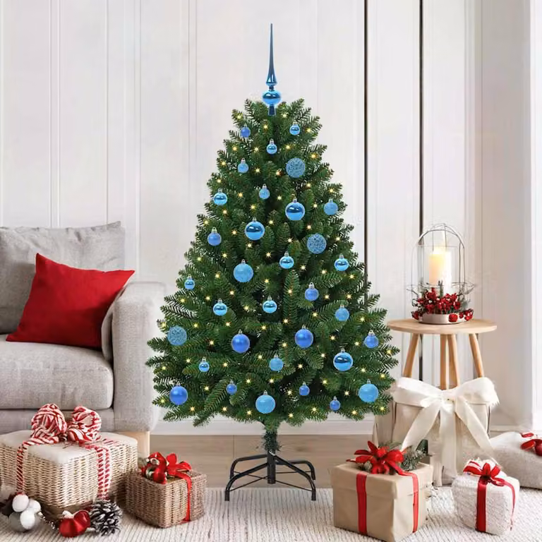 Maison Exclusive - Albero di Natale artificiale, altezza 150 cm, 150 luci a LED, luce bianca calda, colore verde