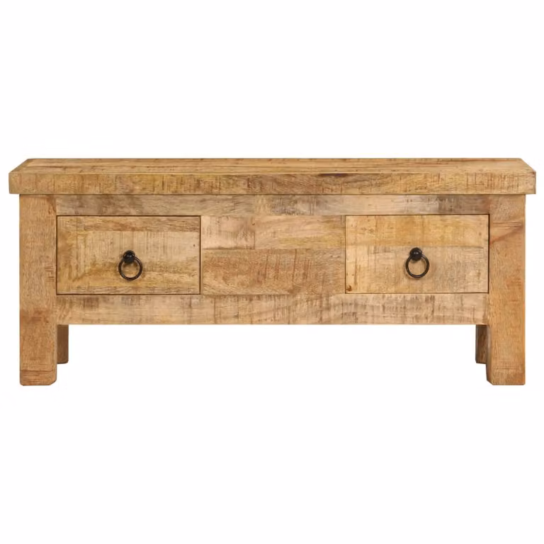 Tavolino da Salotto 90x45x35 cm in Legno Massello di Mango