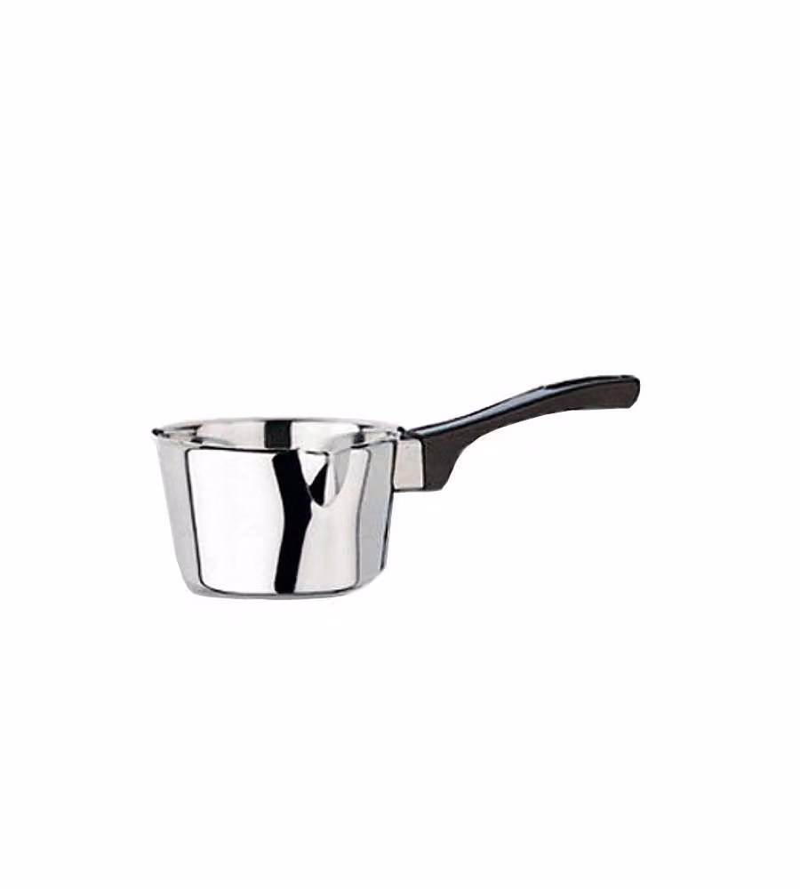 Casseruola conica in acciaio inox Rivadossi con manico in bachelite e beccuccio per versare, diametro 16 cm, argento e rosso – 2