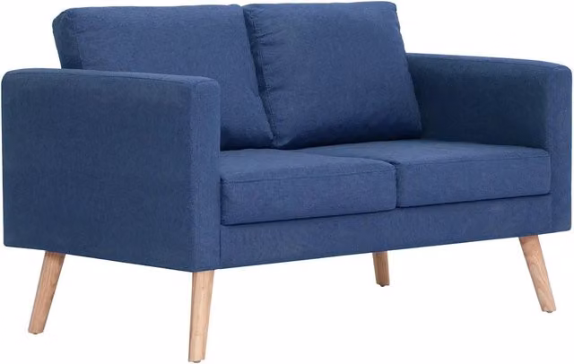 Divano | Divano da soggiorno | Sofa a 2 Posti in Tessuto Blu