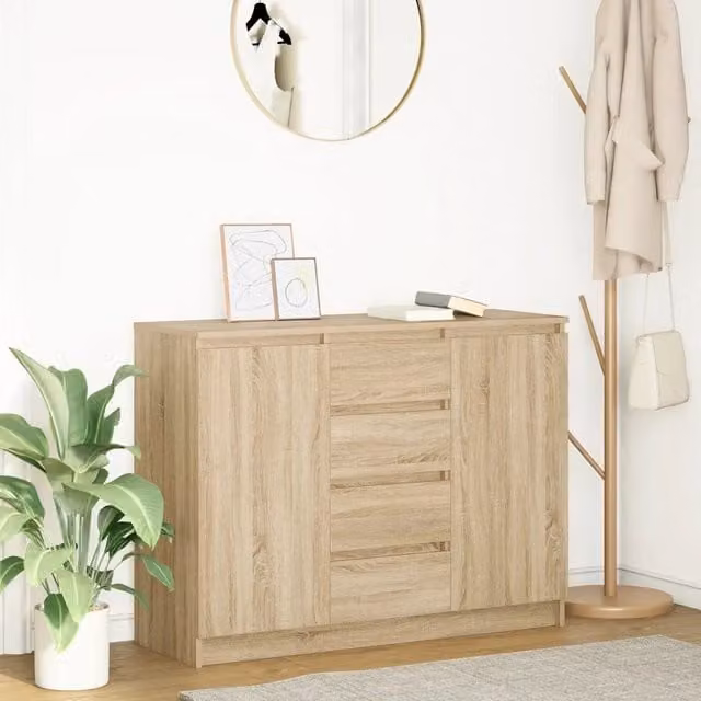 Credenza con Cassetti-Buffet-Armadio da cucina Rovere Sonoma 100,5x35x76cm in Truciolato