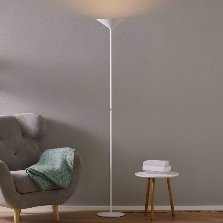 Rotaliana Lampada da terra Dry, dimmerabile, Bianco / Opale, Soggiorno / Sala da pranzo, Alluminio, Design, Lampada da terra