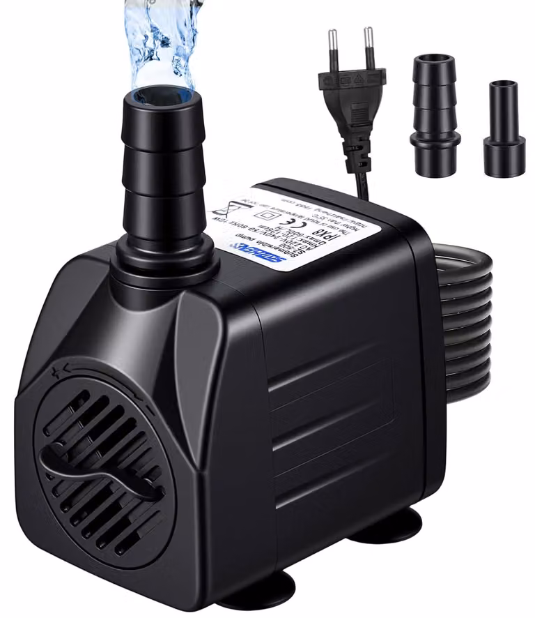 Mini pompa sommergibile da 600 litri/ora, 10 W, con 2 ugelli