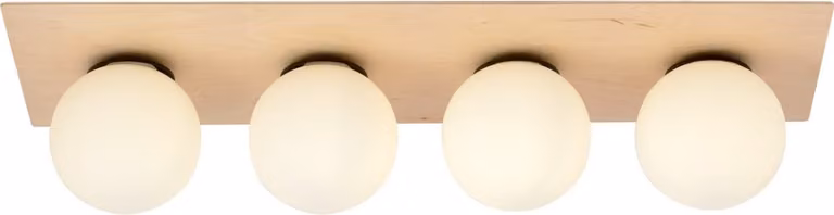 Lampada da soffitto KENZO in legno chiaro e bianco, 4xE14x10W, legno, dimensioni: 20x75x18 cm, IP20, Emibig