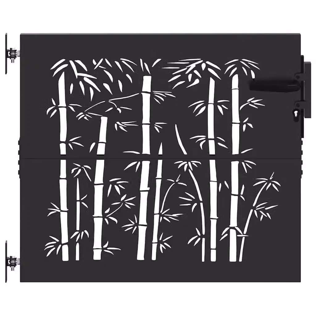 vidaXL Cancello singolo da giardino in acciaio nero con blocco H: 100 cm, L: 85 cm – 2