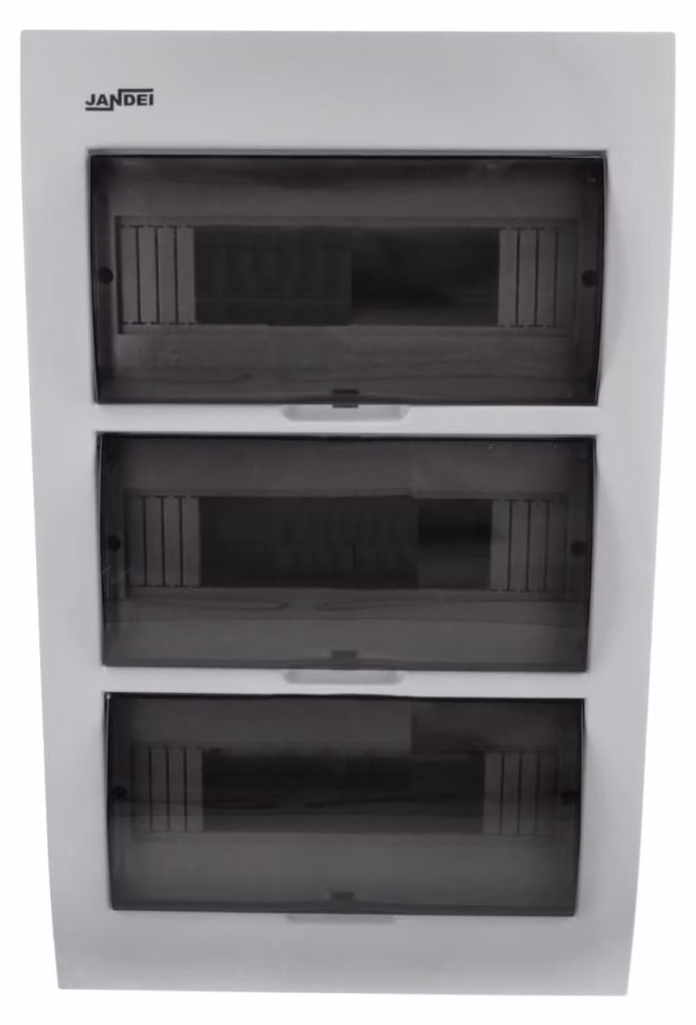 Pannello di distribuzione elettrico da incasso, capacità per 36 moduli, con copertura traslucida
