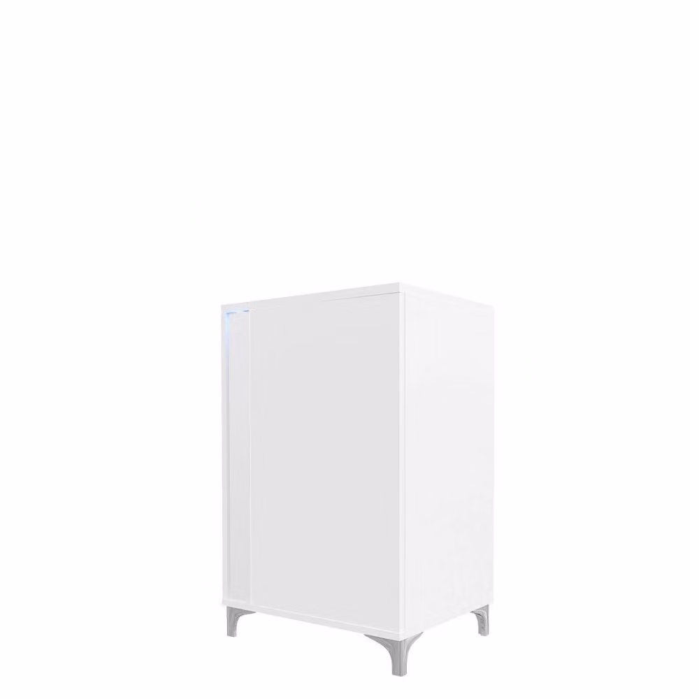 Cassettiera con illuminazione a LED BANTRY 2 – bianco / bianco lucido, angolo sinistro