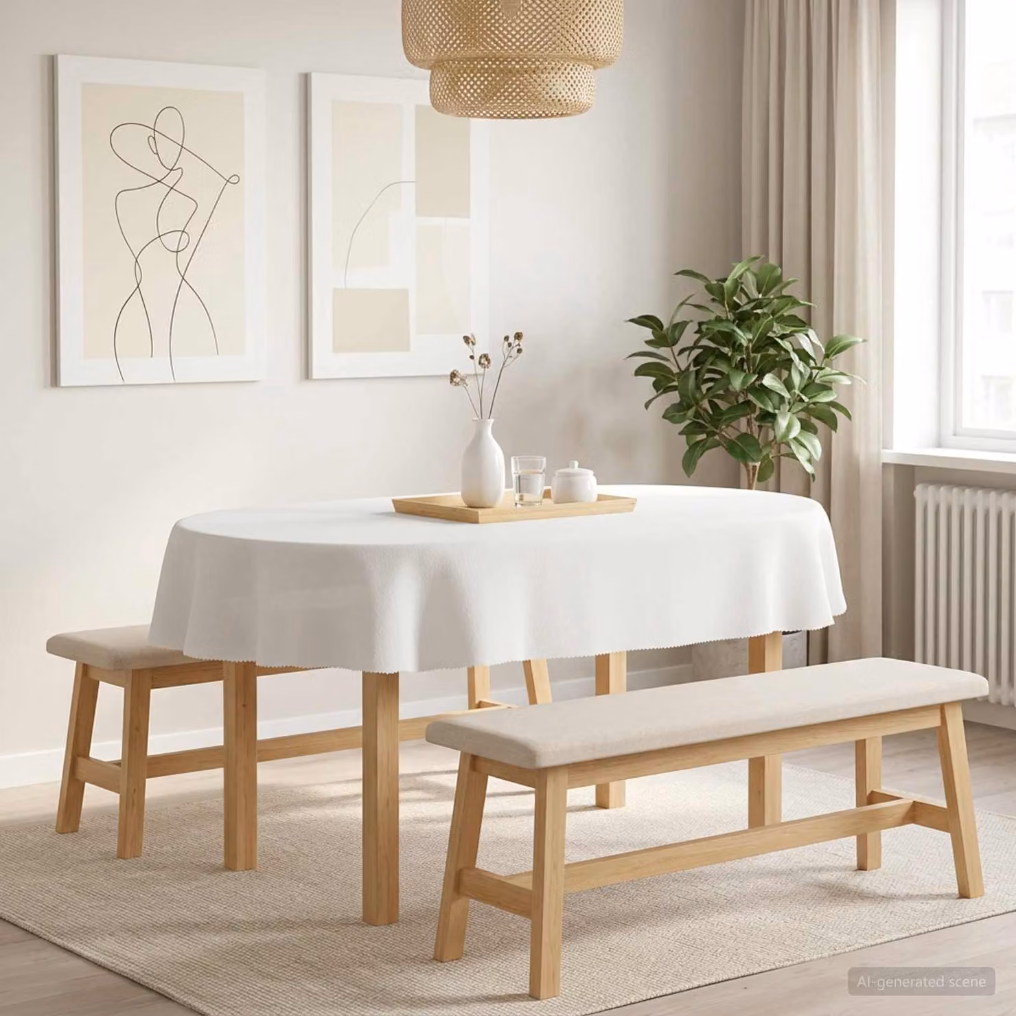 Tovaglia Ovale vidaXL Bianca in Poliestere Idrorepellente e Antimacchia L: 130 cm x P: 220 cm