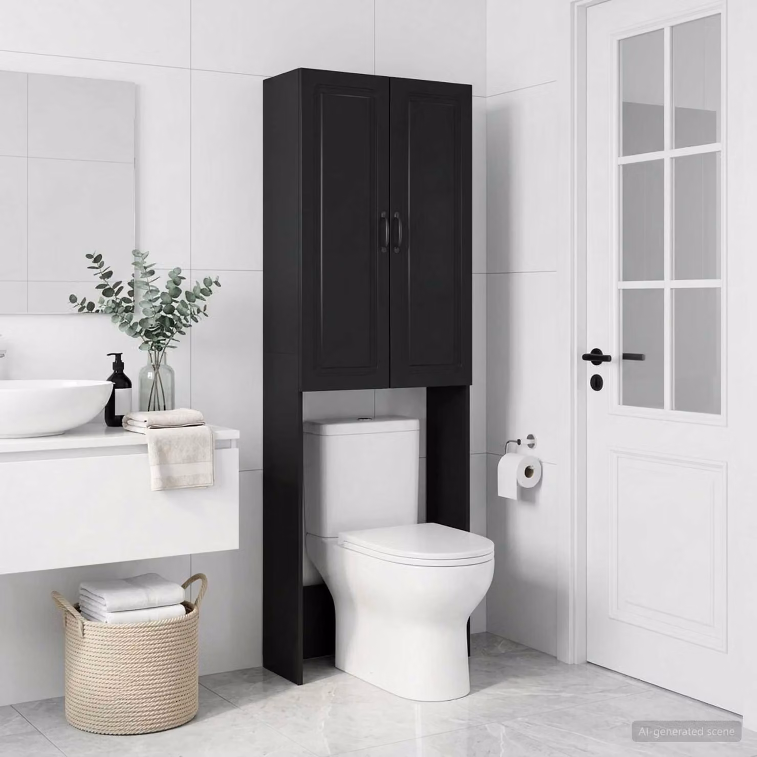 Mobile Bagno vidaXL UTRECHT Nero L: 66 cm, P: 25,5 cm, H: 190 cm