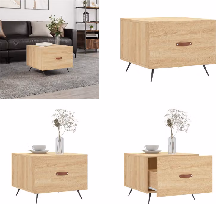 vidaXL Tavolino in rovere Sonoma 50x50x40 cm in legno - Tavolino - Tavolini - Tavolino - Tavoli laterali