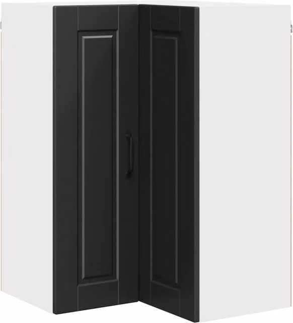 Pensile da cucina angolare PORTO Nero con ante a battente e ripiani interni L/P/H: 57 x 57 x 80 cm