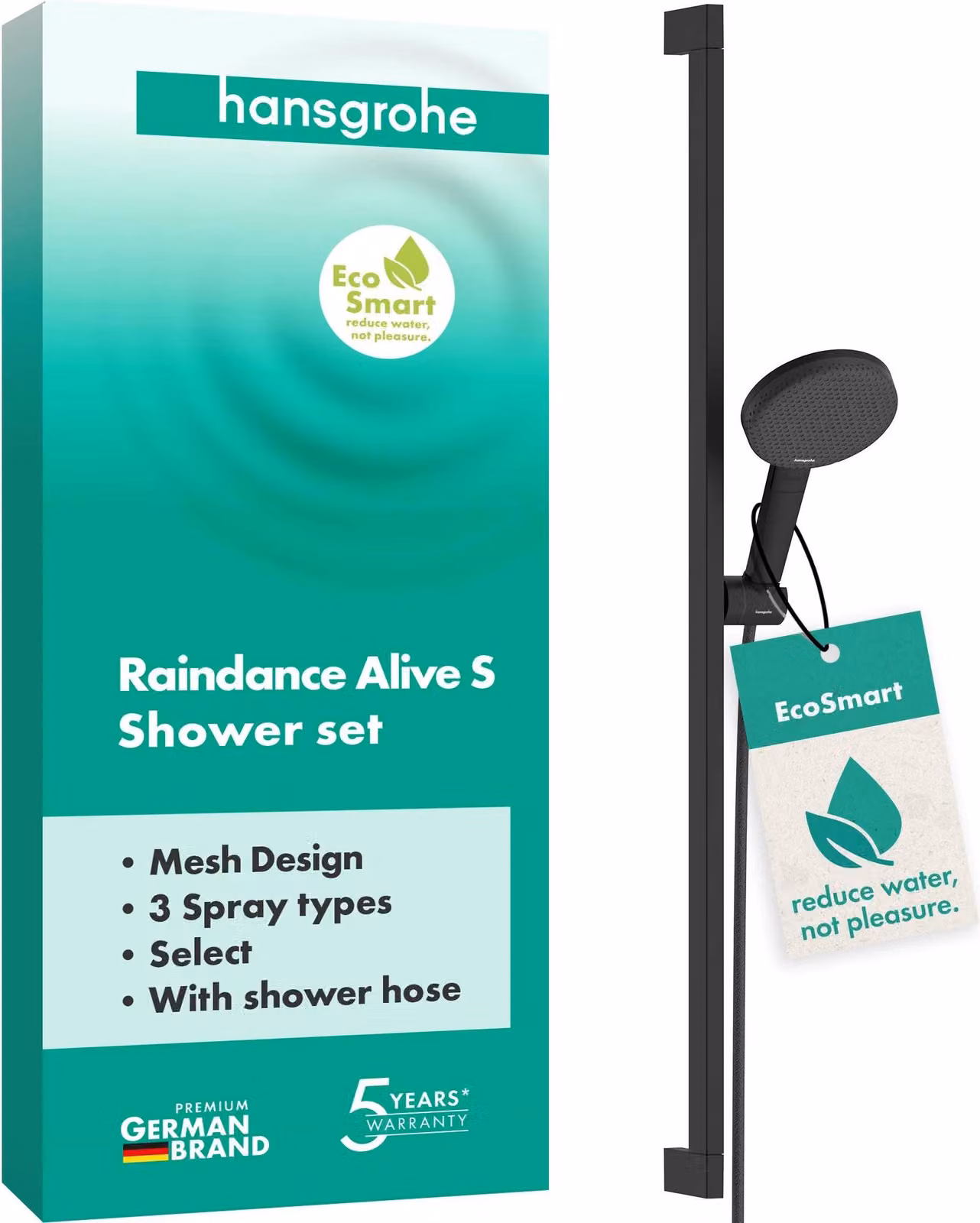 Set doccia hansgrohe Raindance Alive Select S 125 3jet EcoSmart Unica 900 mm MSW, 1 pz.