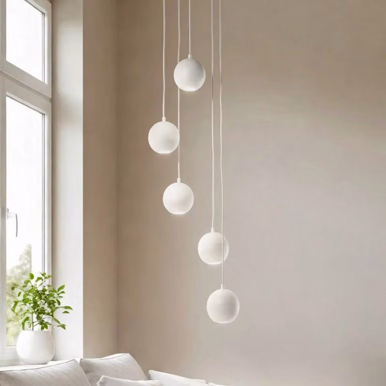 Lampada a sospensione Midway HELAM, Crema / Ambra, Soggiorno / Sala da pranzo, Metallo, Lampada a sospensione