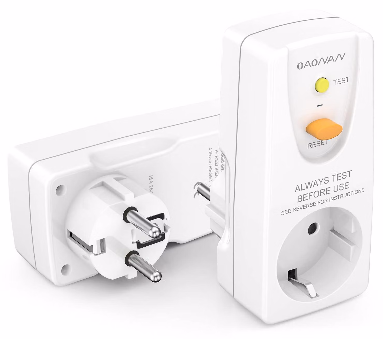 Interruttore differenziale di sicurezza da 16 ampere, presa per elettrodomestici