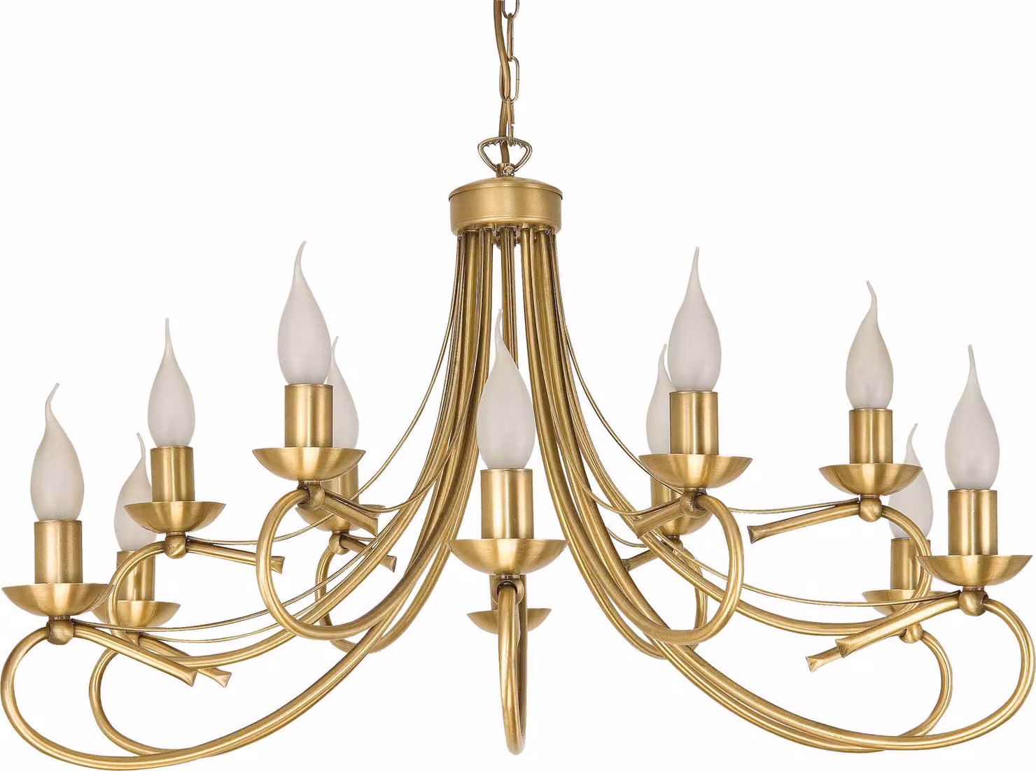 Lampada a sospensione, lampada da soffitto, candelabro, lampadario, oro, LED, E14, ALFA II 2-290/12