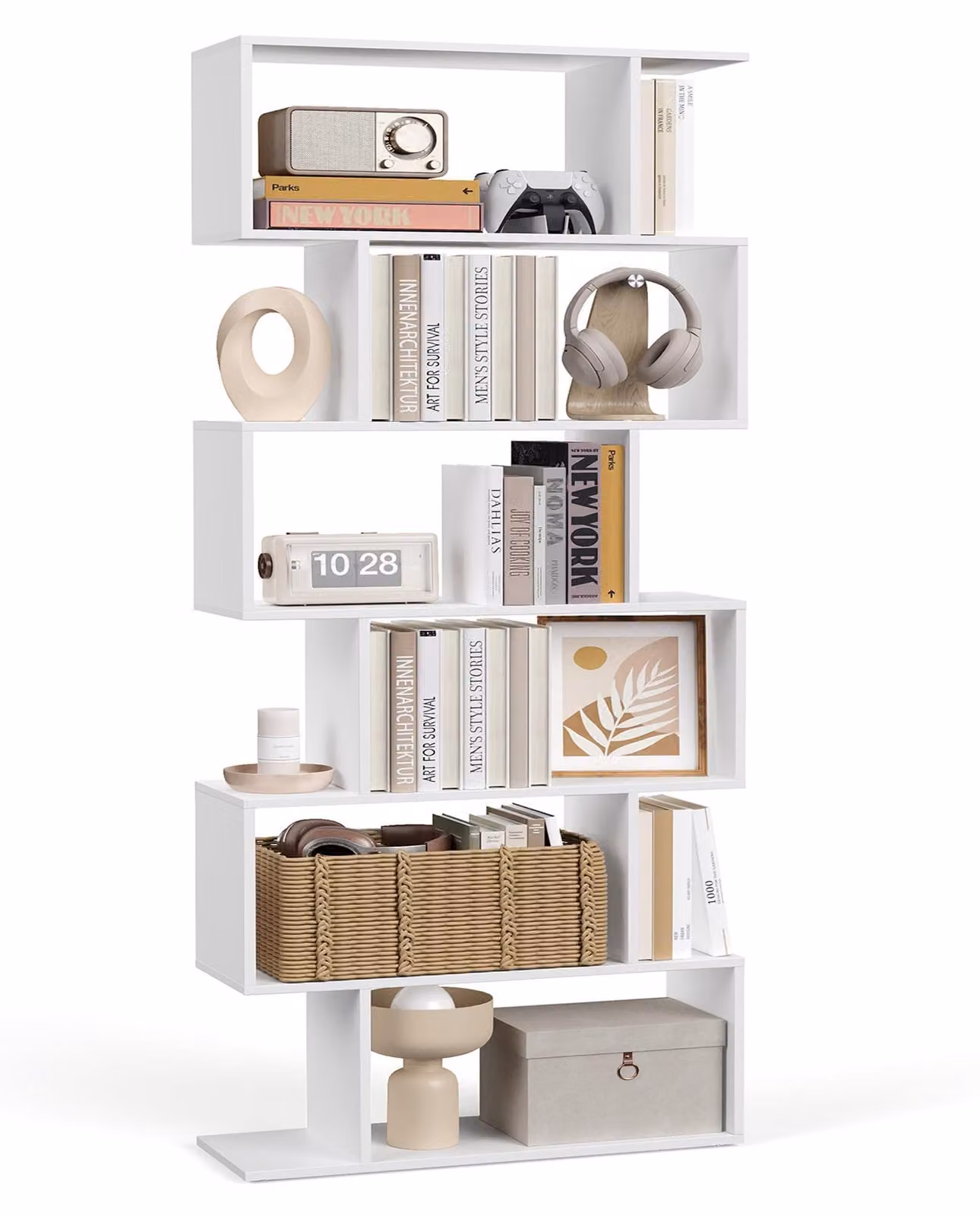 Omgoods - Libreria a 6 ripiani in stile moderno