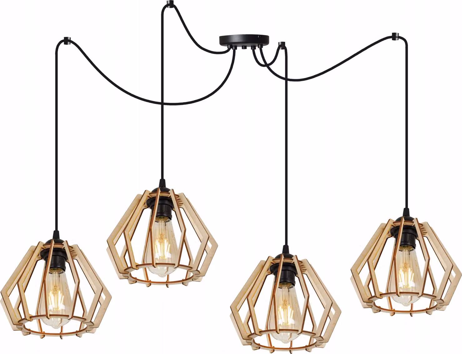 Moderna Lampada A Sospensione A Led In Legno