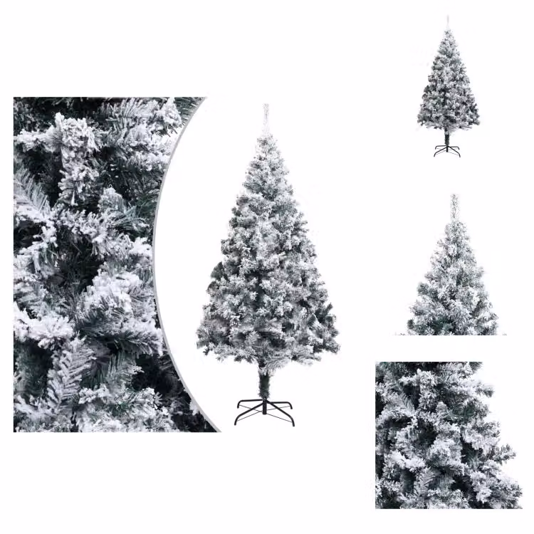 vidaXL Albero di Natale artificiale con neve verde 180 cm PVC - Alberi di Natale