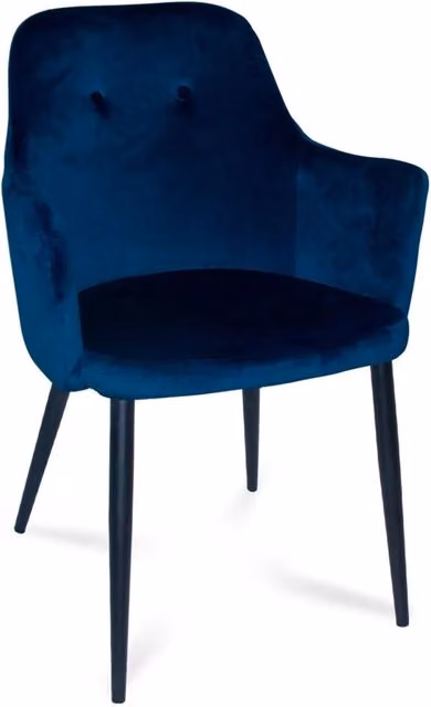 Poltrona Gunnar Casa Thai S.L. in velluto blu con gambe nere – 1