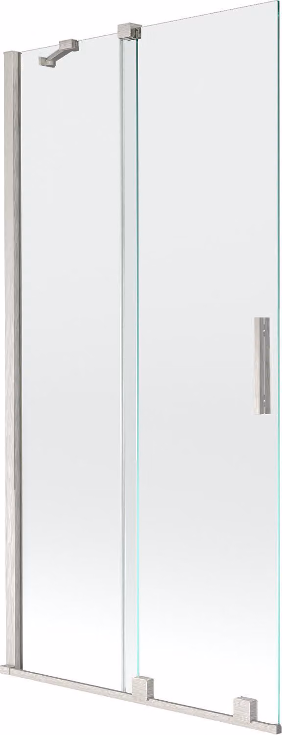 Mexen Velar paratia per vasca da bagno a 2 ante scorrevoli 95 x 150 cm, trasparente, nichel spazzolato - 896-095-000-01-97