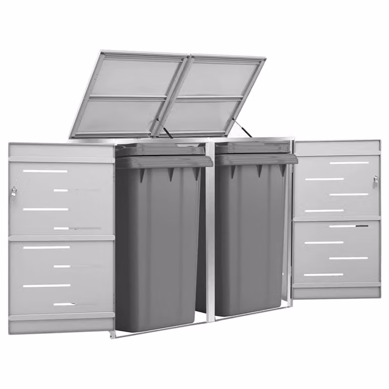 Copribidone singolo vidaXL in acciaio inox color antracite, L: 69 cm, P: 77,5 cm, H: 115 cm
