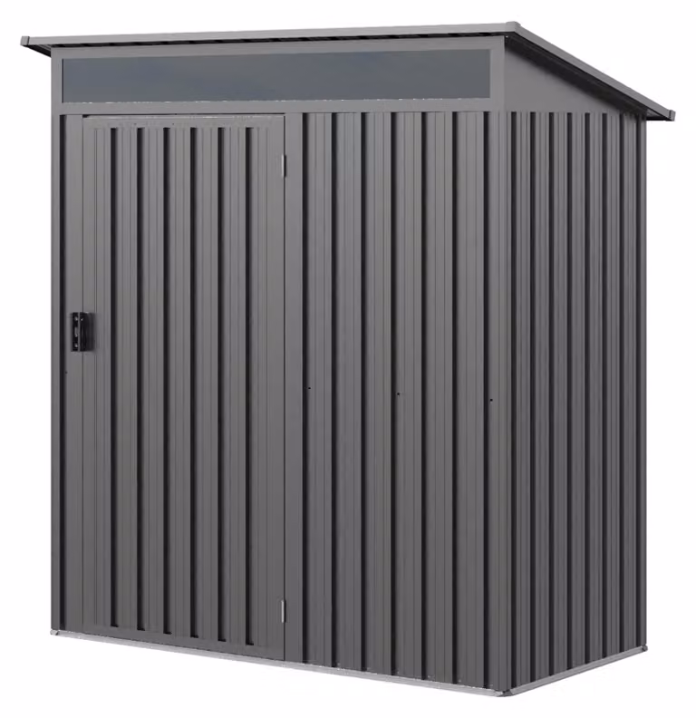 GFP Primeyard Casetta da giardino metallo 160x80x200 cm Armadio da esterno per attrezzi grigio